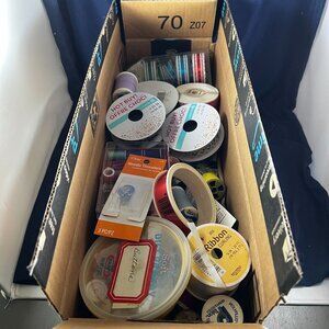 Mixed Craft Ribbon & Sewing Supplies Box  18" X 6" X 5"  Celebrate It Dritz And